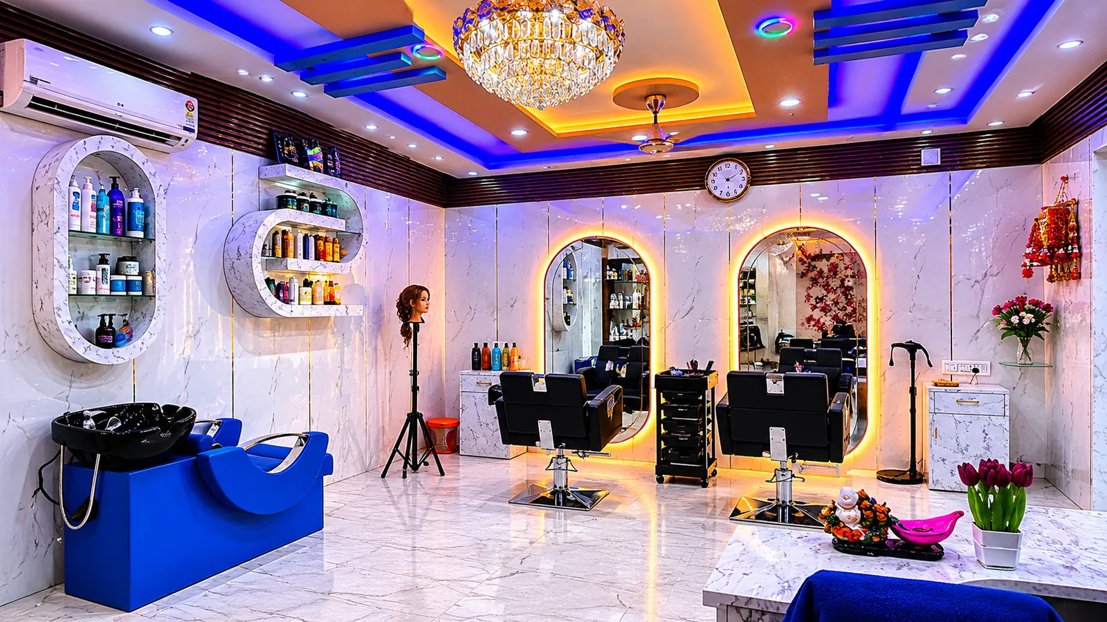 Academy workspace prepared for beauty training sessions